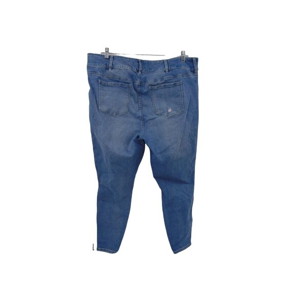 Torrid Premium Side Stripe Jegging Jeans 24 R Plus Regular Distressed Whiskering - Picture 4 of 12